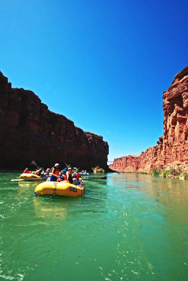 The right amount of sediment in the Colorado River can turn it a wonderful emerald-green color.