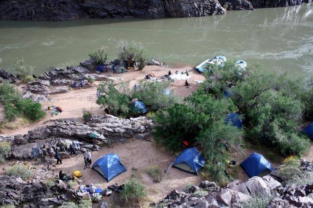Setting up a Grand Canyon Whitewater Camp